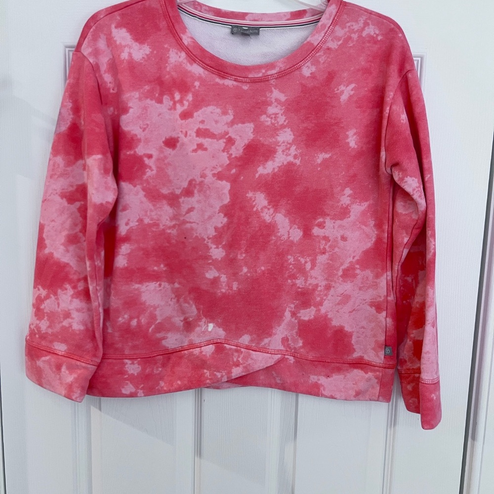 Ladies Size SP T by "Talbots" Coral Tie-Dye Sweatshirt Top GUC ❤️